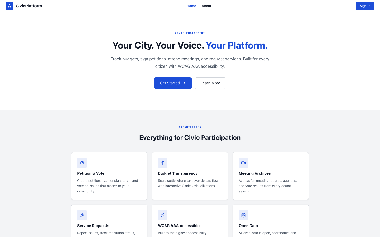 Civic Platform screenshot preview