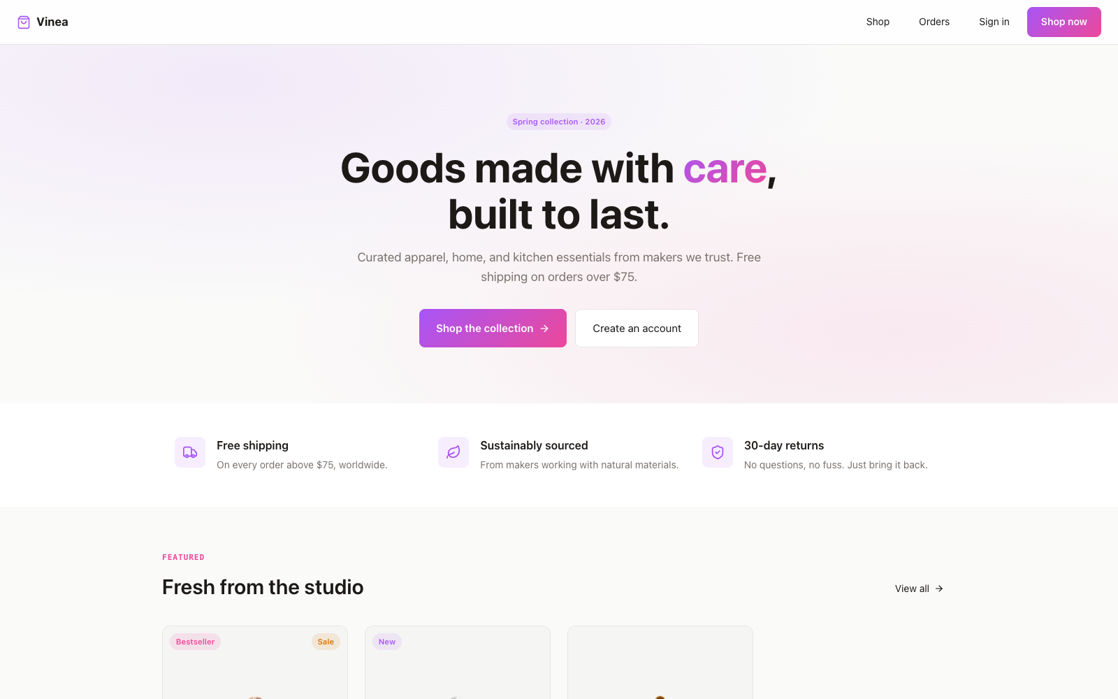 E-Commerce screenshot preview