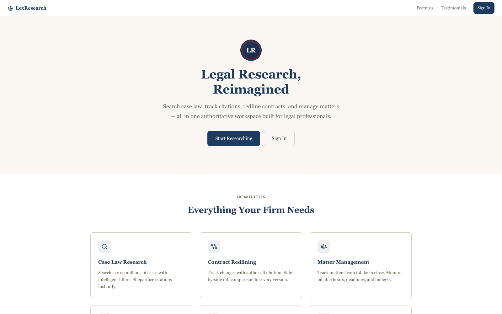 Legal Research screenshot preview