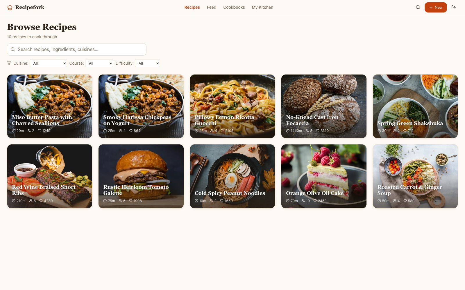 Recipefork screenshot preview